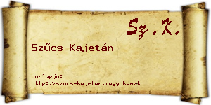 Szűcs Kajetán névjegykártya